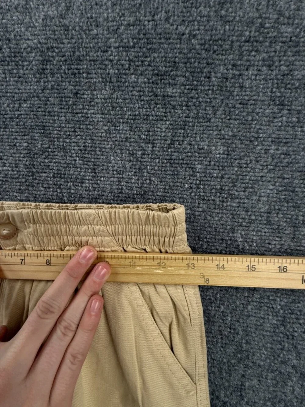 Polo Ralph Lauren Pants Women Beige Capri Size 16 Adult Cotton Elastic Waist